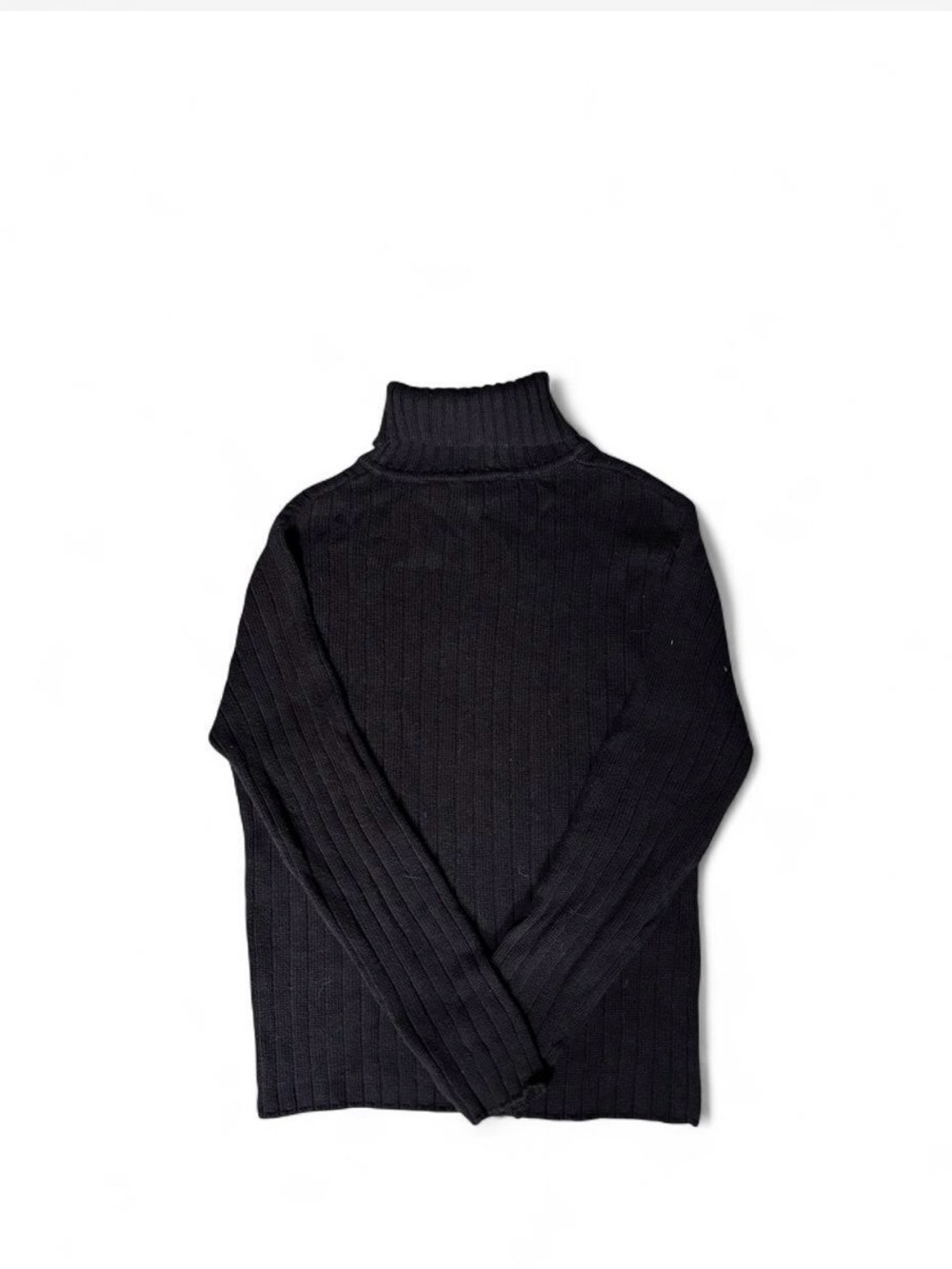 faded glory L Black ribbed turtleneck sweater.